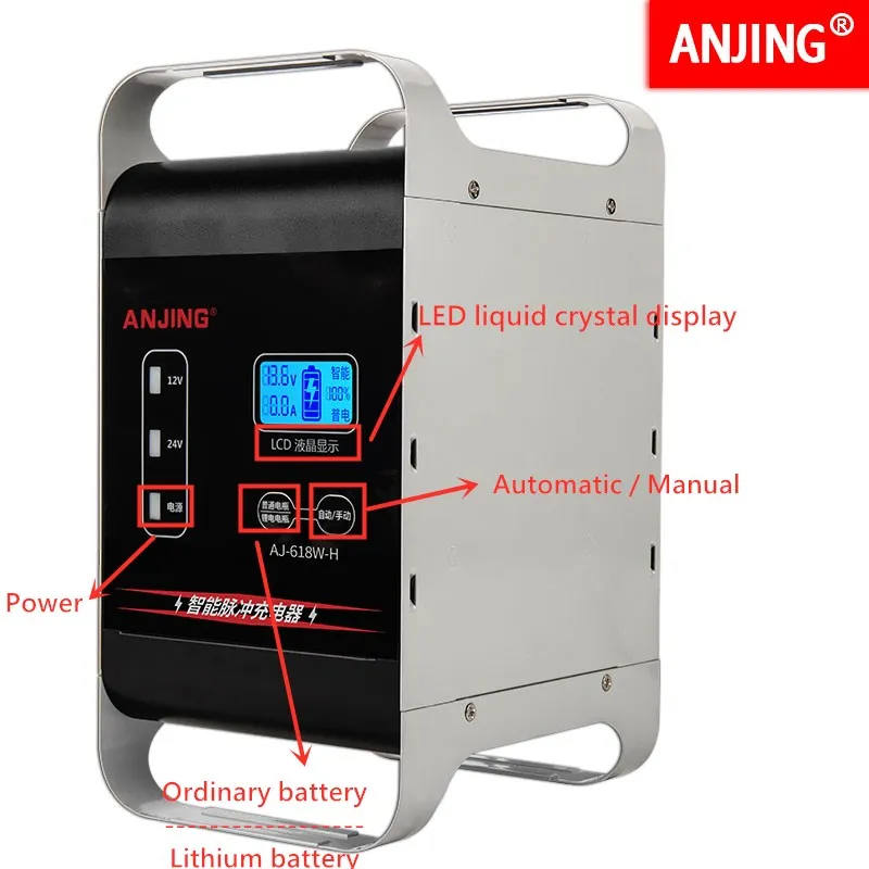 Chargeur de batterie au lithium, haute puissance, charge rapide, pour voiture, moto, 12v 24v, plomb-acide, 600W, réparation intelligente