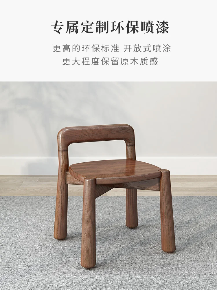 Small Stool Low Stool Solid Wood Bench Home Backrest Children Net Red Backrest Wooden Low Stool Low Chair Coffee Table Stool