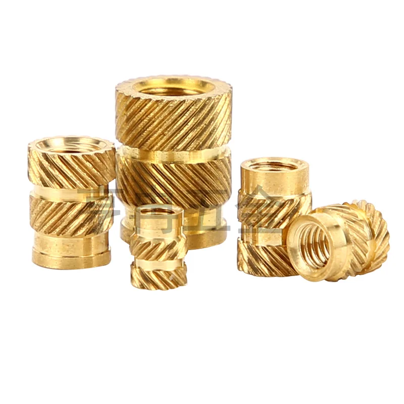 Hot Melt Einsatz Kupfer Mutter Anzug SL-typ Doppel Twill Rändel Injektion Messing Mutter Anzug Heizung Form Kupfer Gewinde eingesetzt Mutter