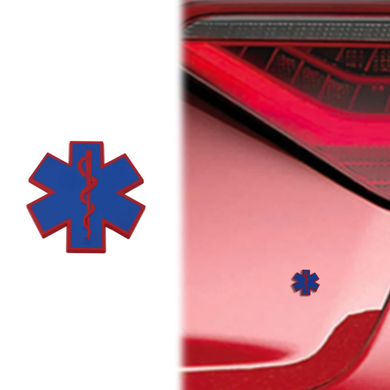 Car Accessories Metal Star of Life Nursing Ambulance Emblem Rear Trunk Body Badge Sticker