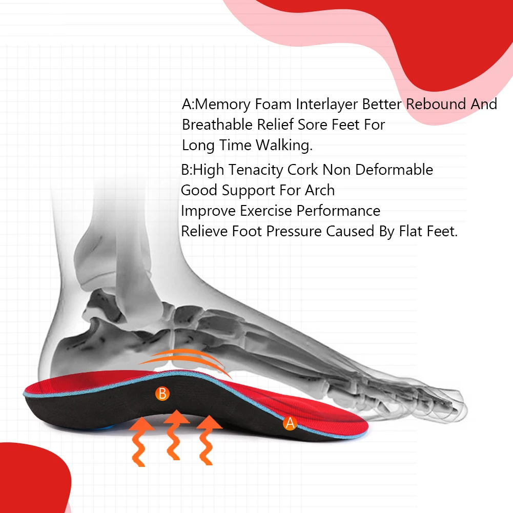 3ANGNI Plantar Fasciitis Half Insoles for Flat Feet Heel Pain Orthotic Arch Support Inserts Men Woman Orthopedic Shoes Cushion