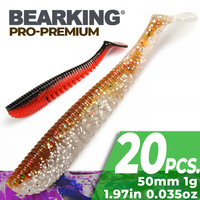 BEARKING Awaruna 50mm 1g 20pcs/bag Artificial soft Lures Fishing Worm Silicone Bass Pike Minnow Swimbait Jigging Plastic Baits