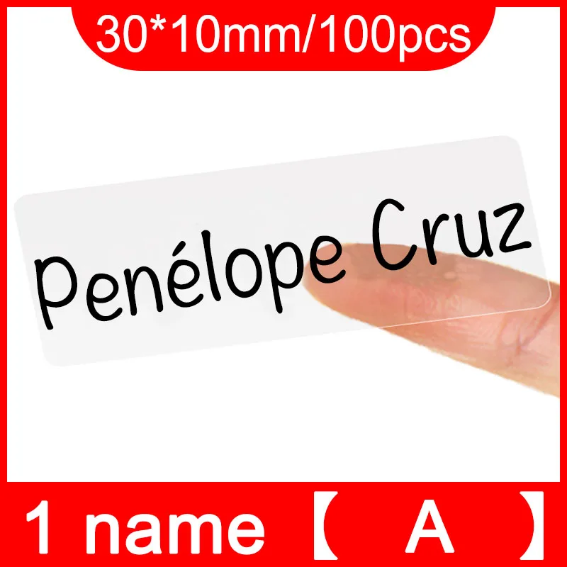 Custom-Made Name Sticker Waterproof Baby Boys Girls DIY Children Customized Transparent Pasting Student No Fading 31