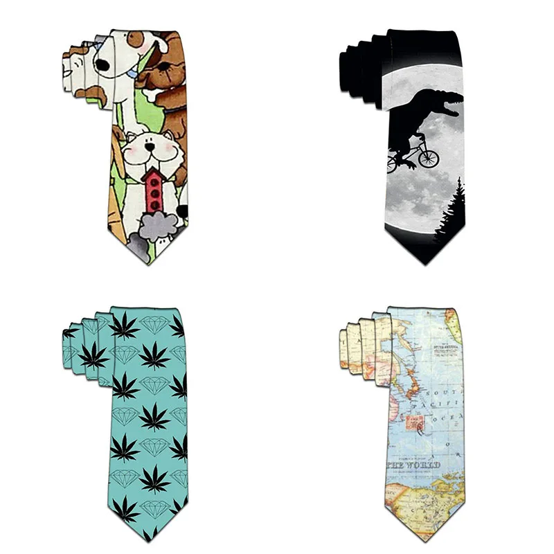 8cm Tie For Men Polyester Classic Novelty Animal Printing Skinny Ties Slim Neckties Party Accessories Corbatas de fiesta