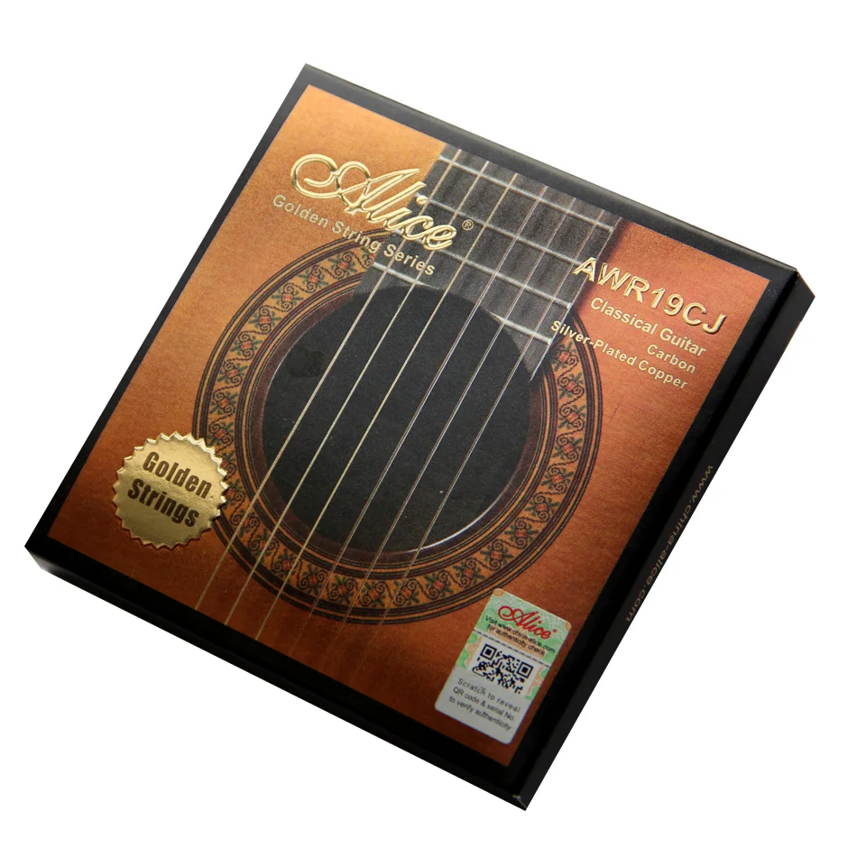 Guitar accessories Alice AWR19CJ Classical Guitar String Set Ti-Gold Color Carbon  Silver Plated Copper Winding