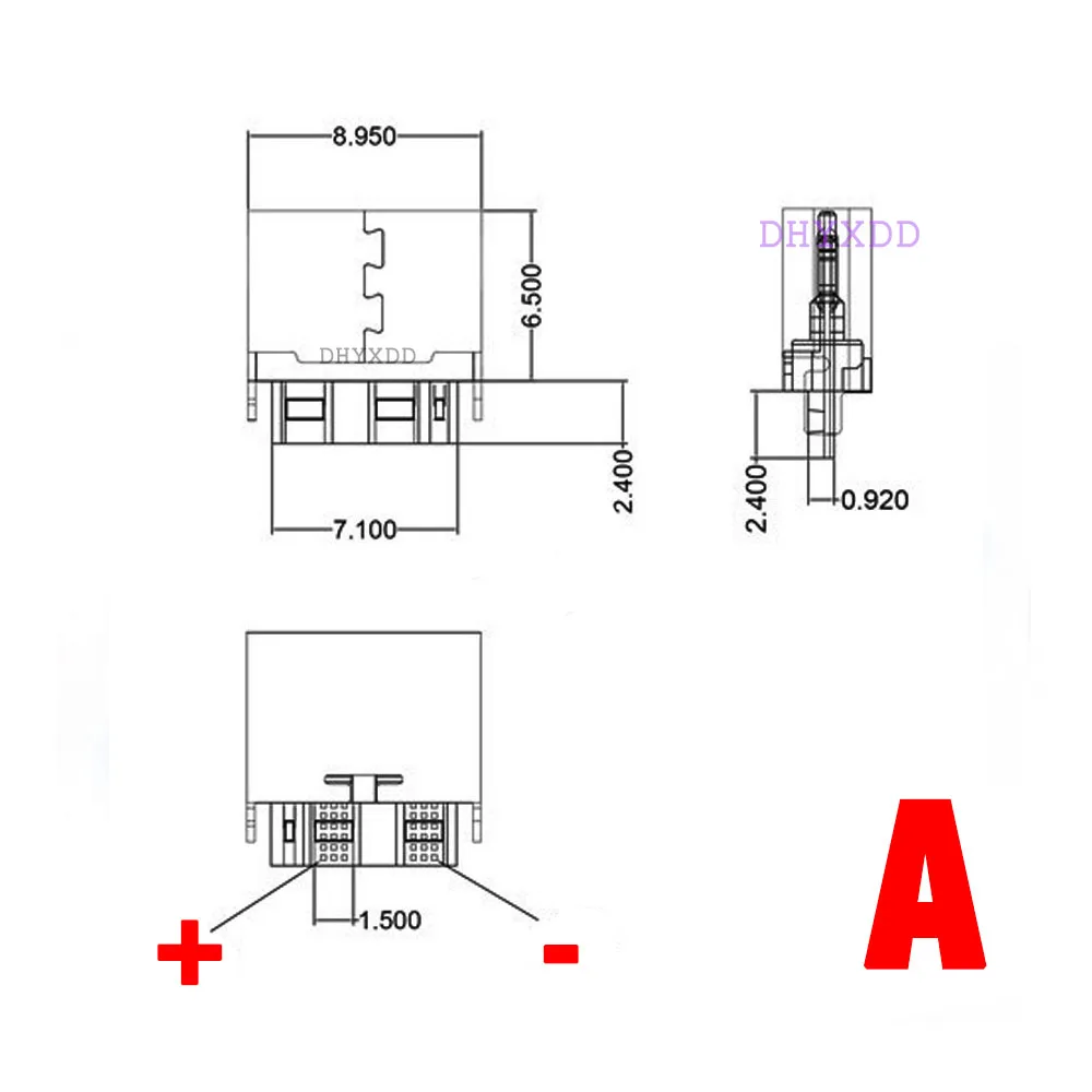 10 шт., разъем Micro USB Type-C 2Pin 2P