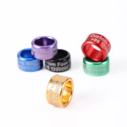 DIY Custom Pigeon Foot Ring Buyer Customizable Name Phone Number Year Number Country Code Inner diameter 8/10mm Height 6mm 20Pcs