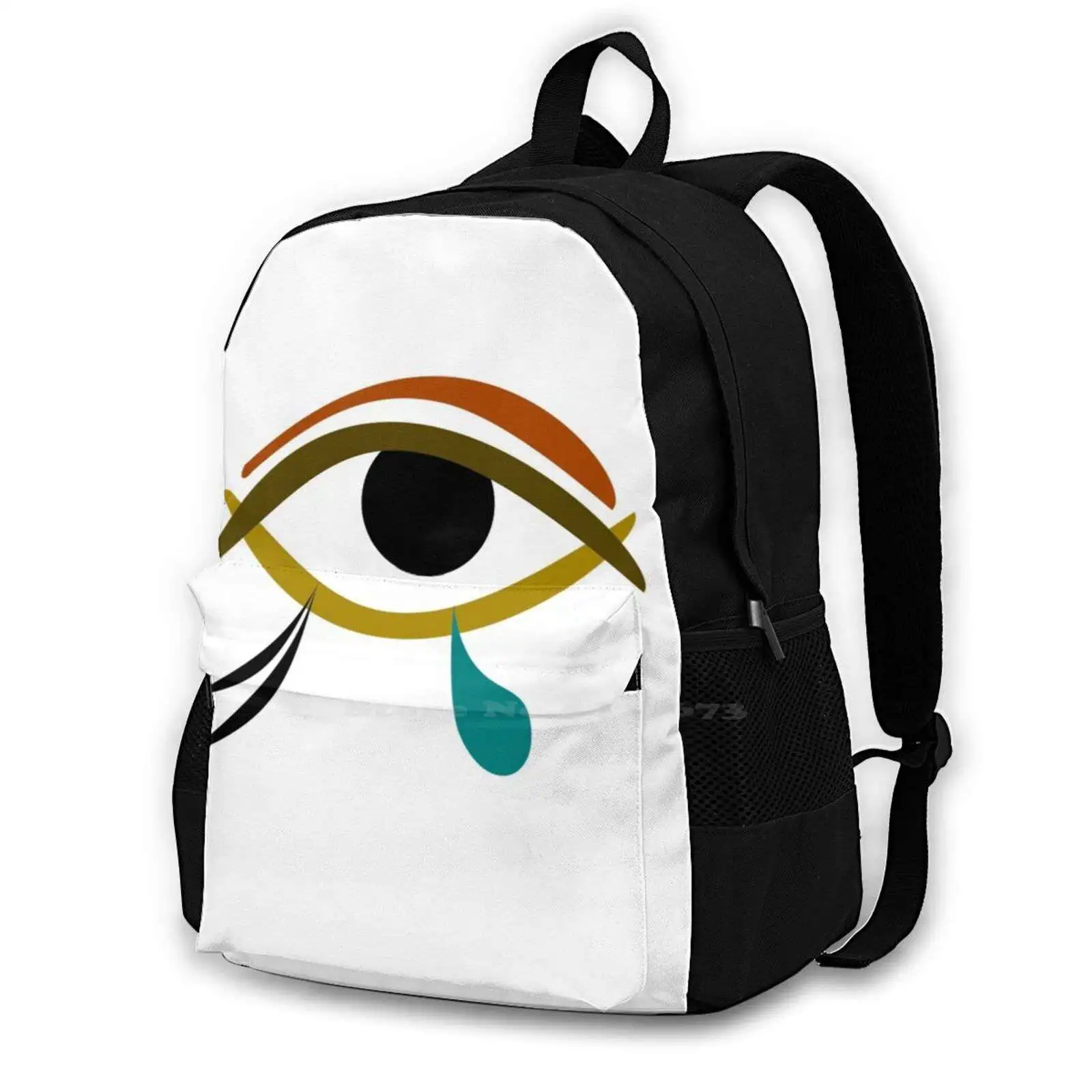 Tear Teen College Student Backpack Laptop Travel Bags Tear Tears Eye Egypt Egyptian Abstract Horus Knowledge Charm Wisdom