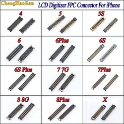 ChengHaoRan 1pcs For iphone 4 5 5S 5C 6 6S 7 7G 8 8G plus X LCD Display Digitizer FPC Connector On Motherboard