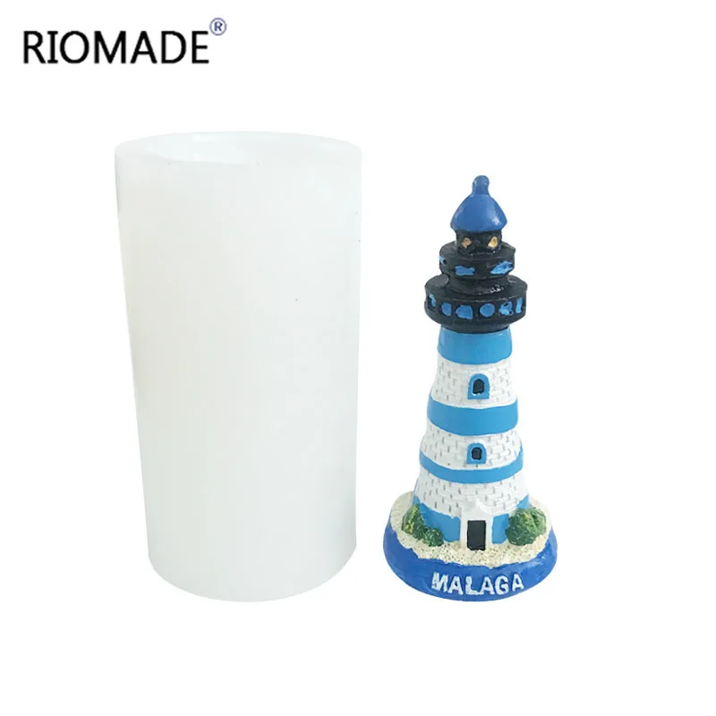 Ocean Lighthouse Silicone Mold 3D Fondant Cake Decorating Tools DIY Candle Plaster Aromatherapy Making Mould Crafts Ornaments