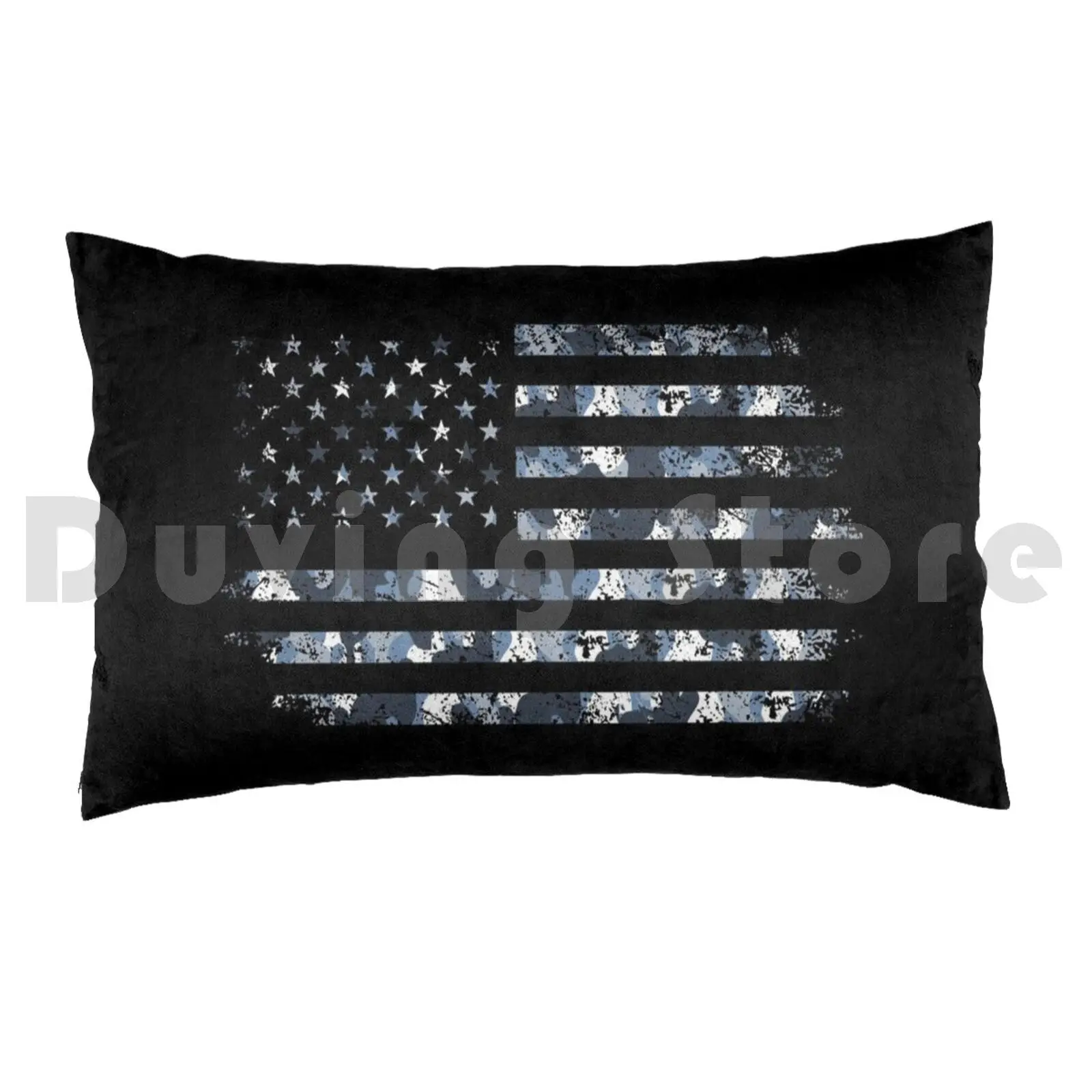 Camo Usa Flag American Flag On The Chest Army Style July 4 Pillow Case Printed 50x75 July 4th July 4 United