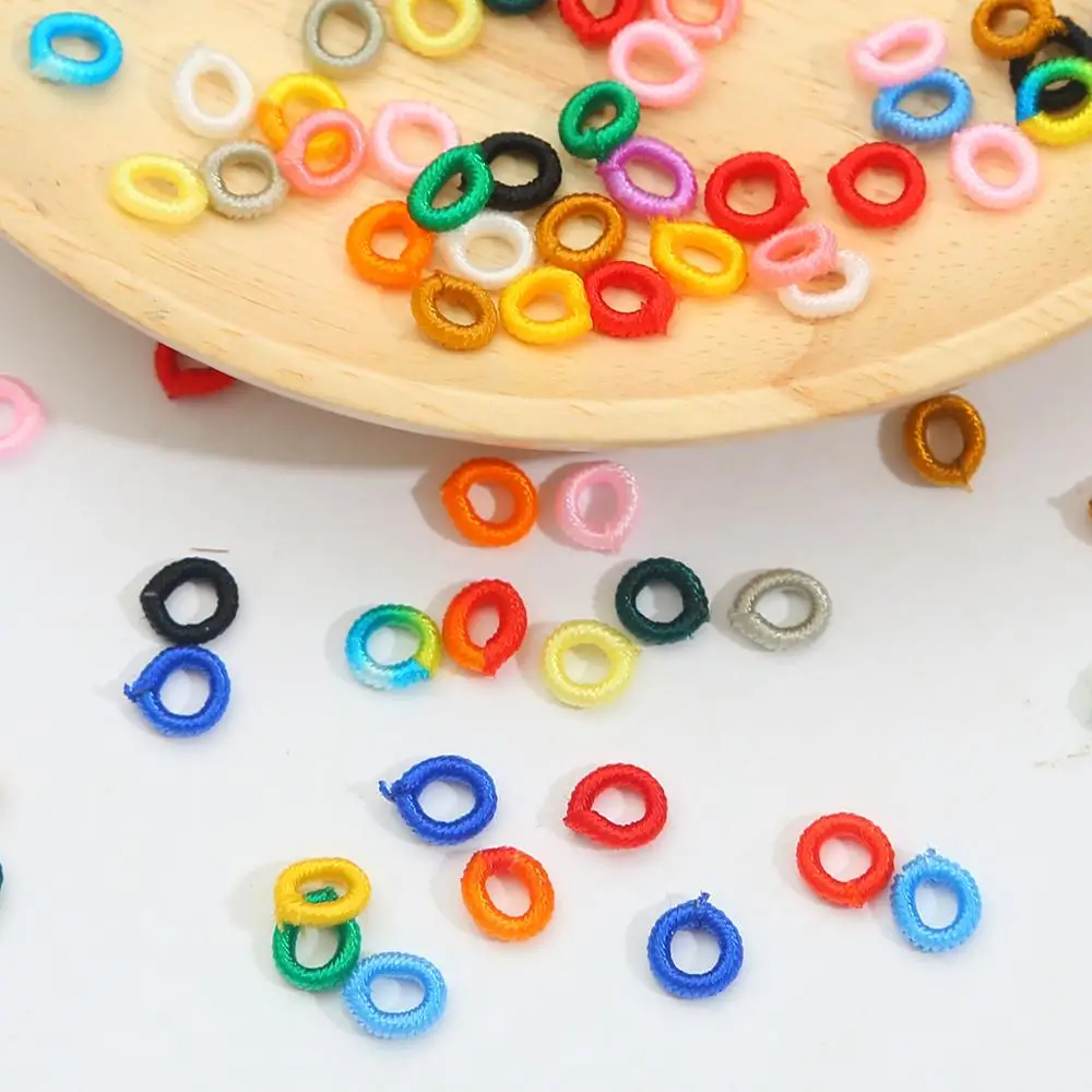 20Pcs 6mm Round Circle Colorful Spacer DIY Necklace Bracelet Rope Spacer Coil Rope Chain End Buckle jewelry supplies Finding