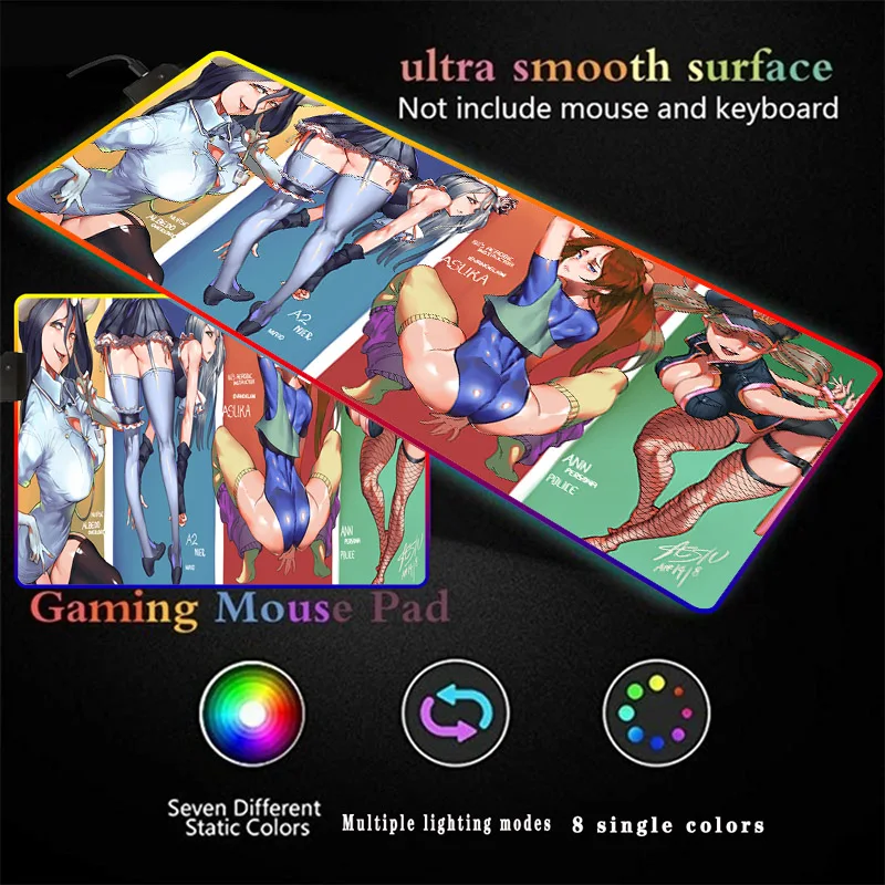 

Sexy Ass Anime girl Gaming RGB Computer Big Breasts Mouse Pad Large Mousepad LED Gamer Mause Carpet 900x400 /300X800MM Desk Mat