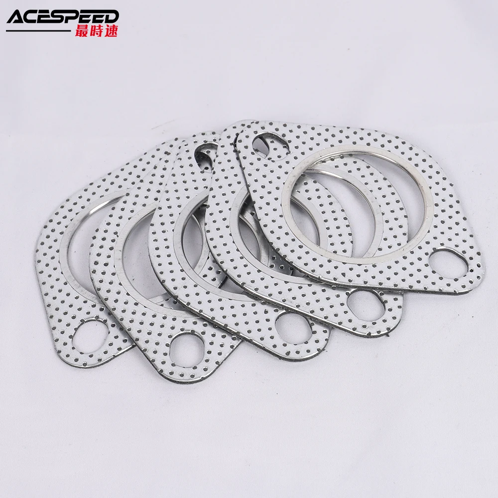 2.0/2.16/2.36/2.5/2.75/3.0 inch Car Exhaust Downpipe Flange Gasket Exhaust Pipe Gasket Universal Two holes 5pcs/pack