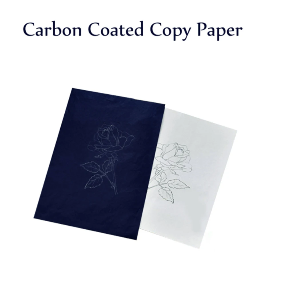 Papel de carbono azul de doble cara, 50 piezas, tipo fino, papelería, copia, oficina, escuela, papelería