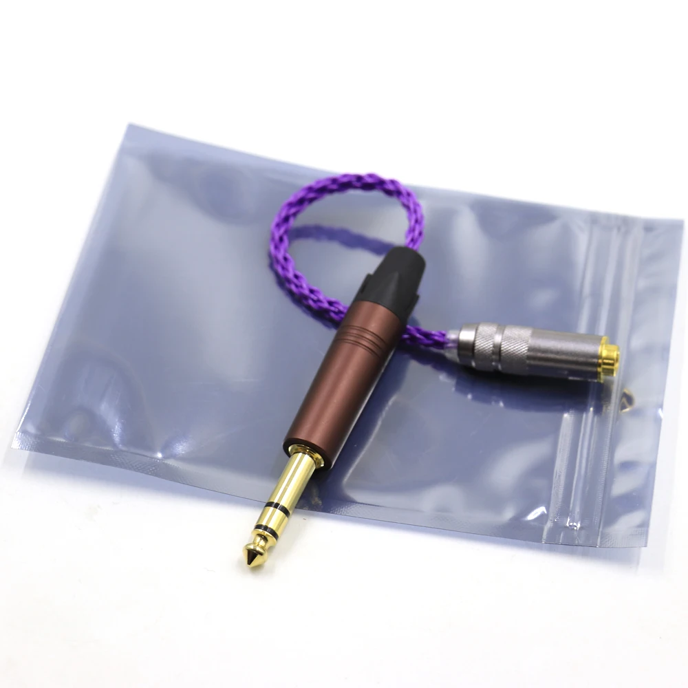 Thouliess Purple Silver Plated 6.35mm TRS 3pin Male to 4.4mm Balanced Female Audio Adapter Cable 1/4 6.35 to 4.4