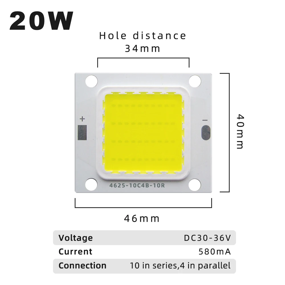 10pcs/Lot 20W 30W 50W 70W LED Chip DC30-36V Super Brightness SMD Chips 900mA 1500mA 2100mA LED COB Beads For Outdoor FloodLight