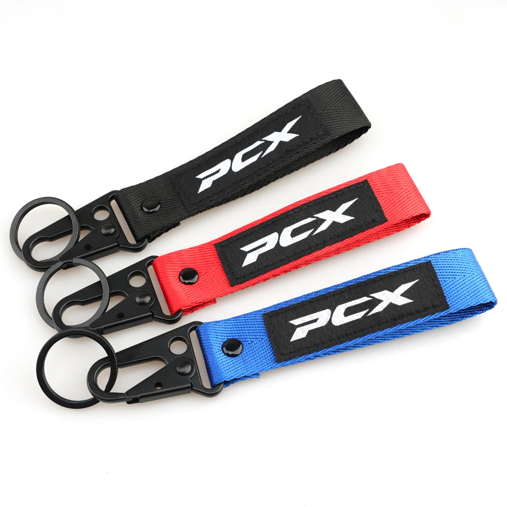 For HONDA PCX125 PCX150 PCX 125 150 ABS Hot Deals Motorcycle Accessories Double-Sided Embroidery Keychain Key Ring Chain Keyring