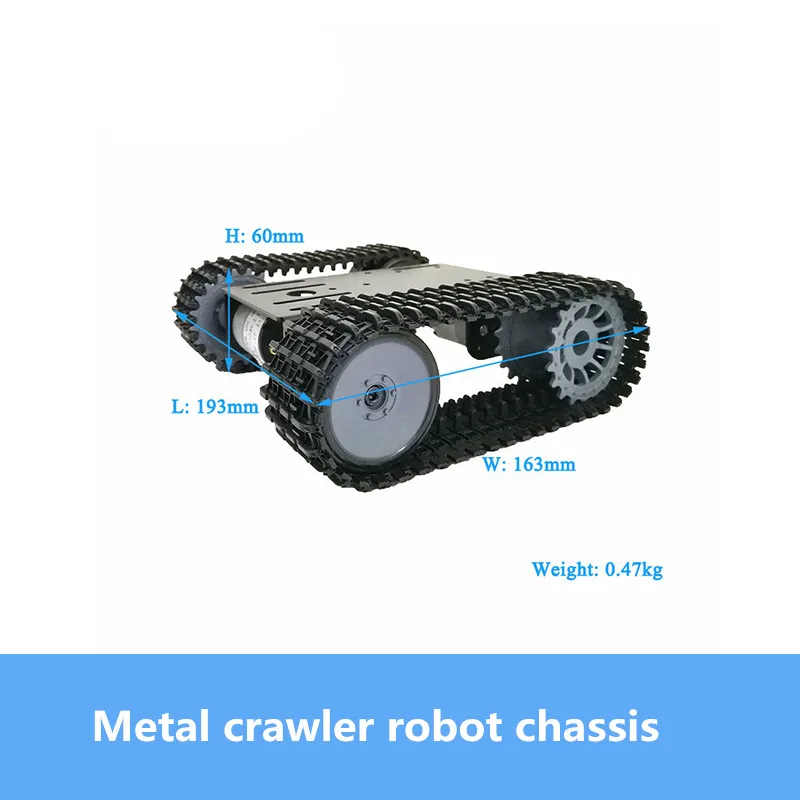 Metal Smart RC Tank Chassis Kit Shock-Absorbing Crawler Robot With 33GB-520 Motor Wireless Controller DIY For Android Toy