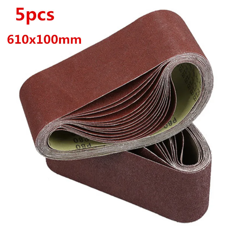 5Pcs 610*100mm Sanding Belts P40 - P1000 Abrasive Sanding Screen Band 4