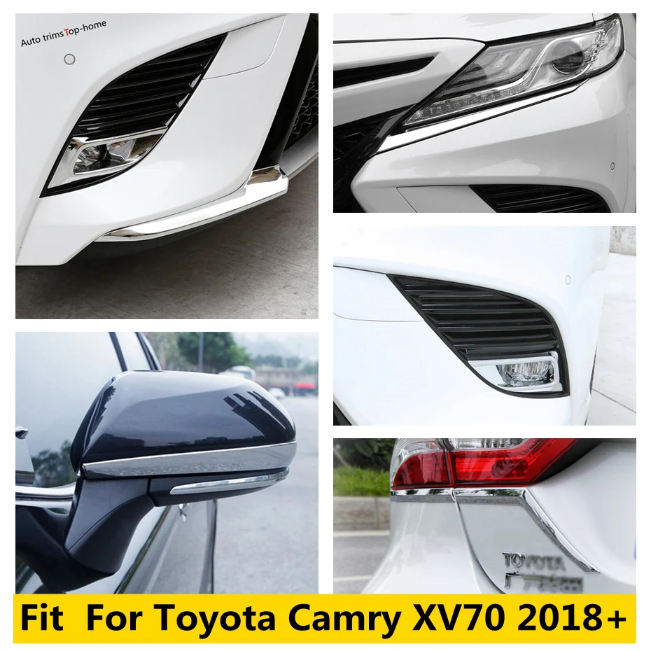 

Chrome Exterior Refit Kit For Toyota Camry XV70 2018 - 2021 Rearview Mirror / Front / Tail Fog Lamps Cover Trim Accessories