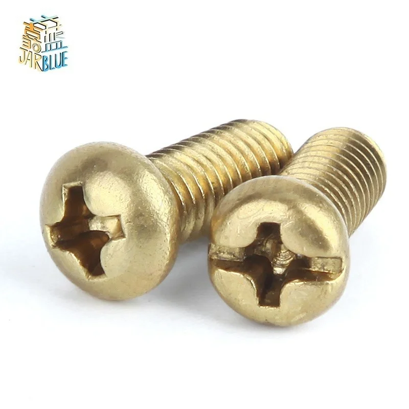 50Pcs ISO7045 DIN7985 GB818 M2 M2.5 M3 Copper Machine Screws Phillips Machine Pan Head Brass Screws