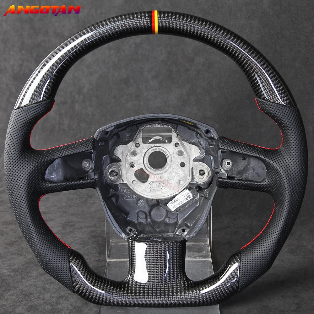 

LED Carbon Fiber Perforated Leather Steering Wheel For Audi A3 A4 A5 A6 A7 Q3 Q5 Q7 2012 2013 2014 2015 2016 Steering Wheel