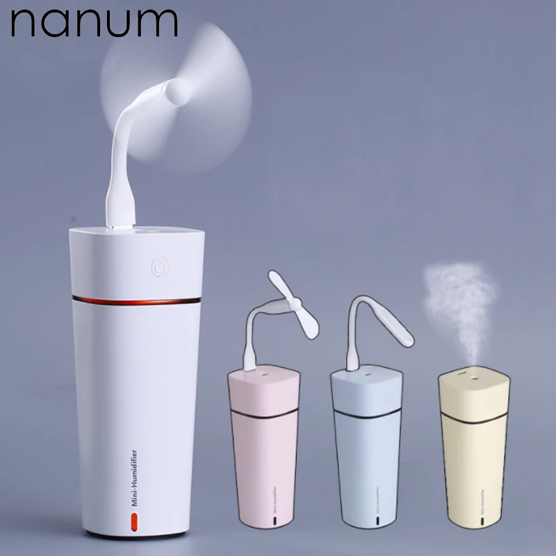 Car air freshener M11 Cup Humidifier 3 in 1 Ultrasonic Air Purifier USB Fan Portable With LED Light Office Home Mist Maker