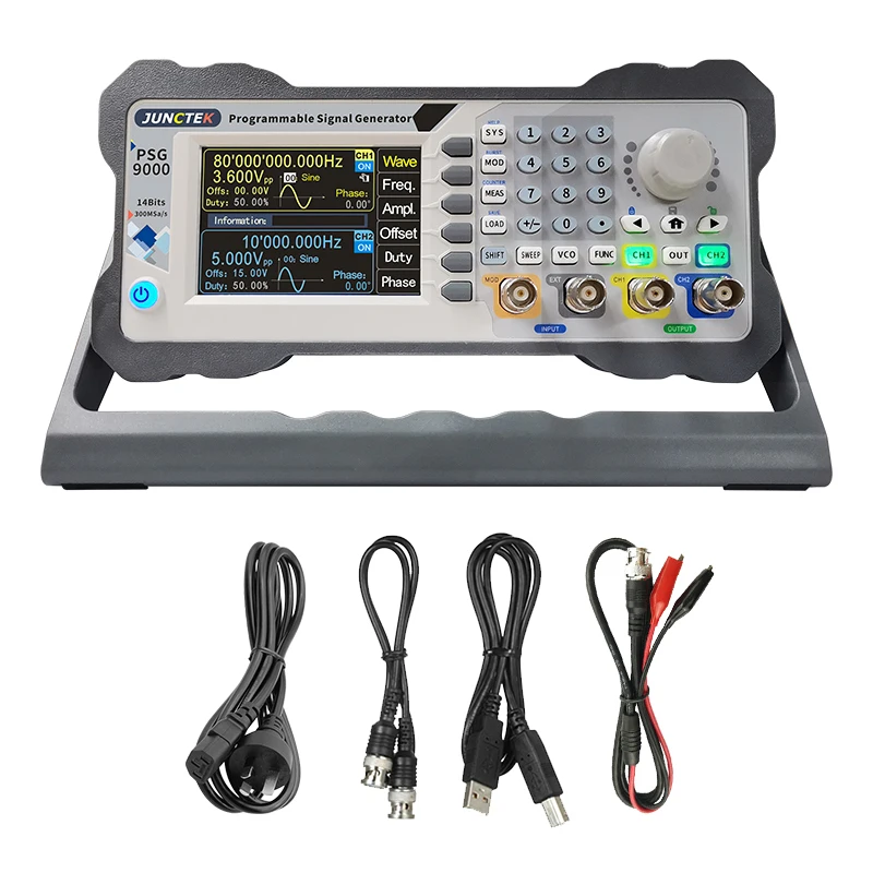 Imagem -05 - Junctek Psg9080 9060 80 60mhz Programável Dds Duplo-canal Arbitrária Onda Função Gerador Suporta Telefone Controle Bluetooth