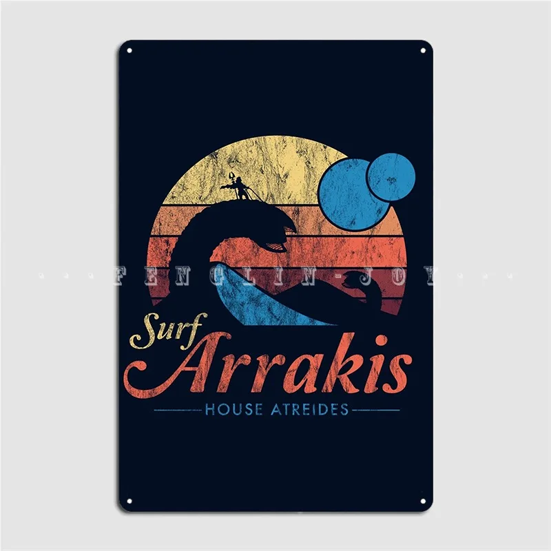 Visit Arrakis Vintage Distressed Surf Dunes Metal Sign Living Room Design Plaques Club Home Tin Sign Posters