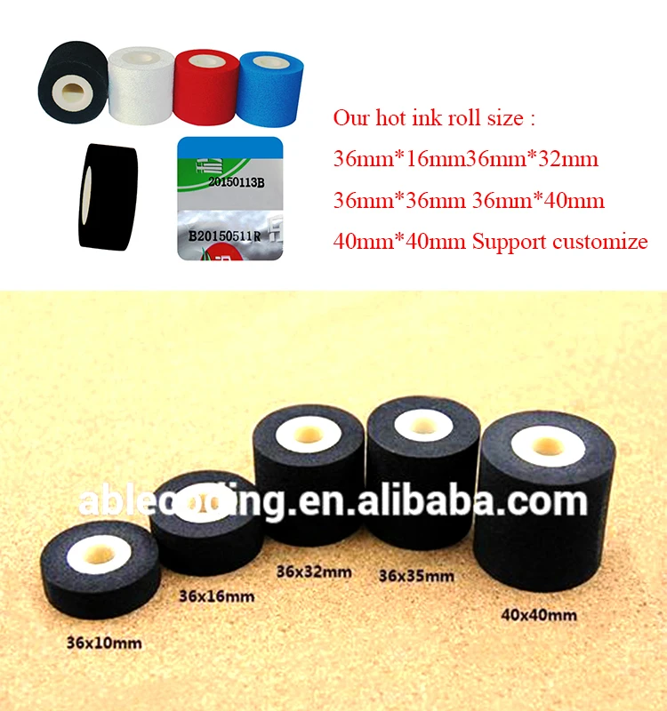 hot ink roll marking ink roller used on sealing machine and coding machine