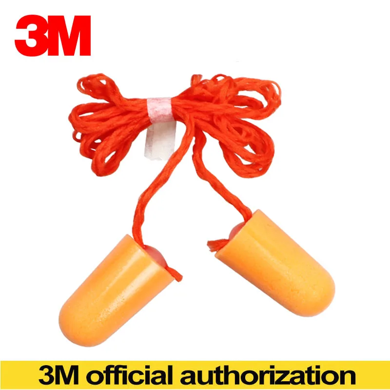 3M 1110 Foam Ear Plug Corded Earplugs 29 dB Noise Reduction Rating 10 Pairs Individual Packaging