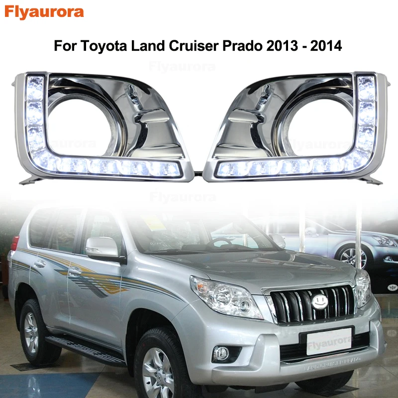 2pc Led Daytime Running Lights Fog Lamp Light For Toyota LAND CRUISER 2700/4000 FJ150 LC150 2017-18 2019 Prado 2003-2007 2013 14