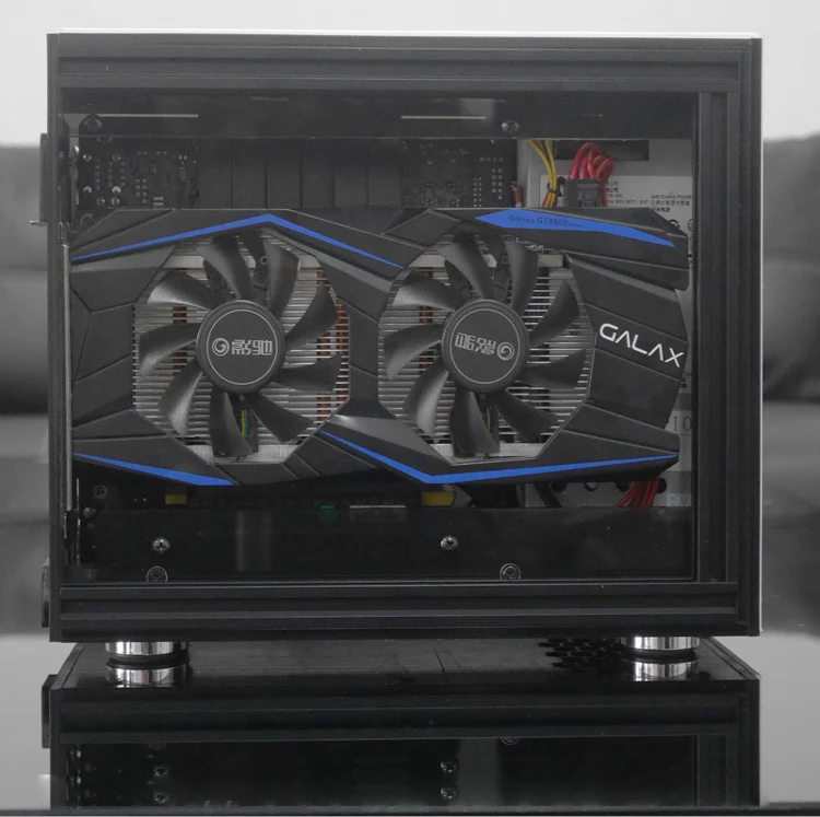 A35 Mini ITX Case Transparent Acrylic Gaming Computer Cases with Extension Cable Support Mini ITX Motherboard Desktop Case