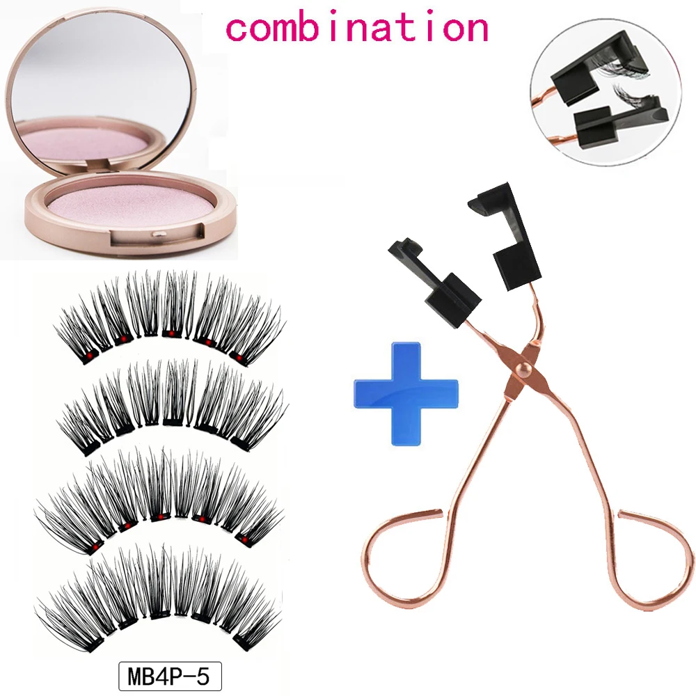 NEW With Mirror 5 Magnet Magnetic Eyelashes With faux cils magnetique Natural False Eyelashes Long Mink lashe