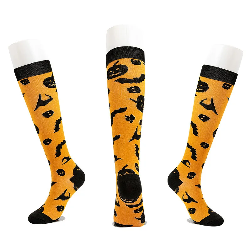 Halloween Compression Sock One Pair Owl Pumpkin Skull Sport Sock Cycling Women Men Hiking Sock Sport