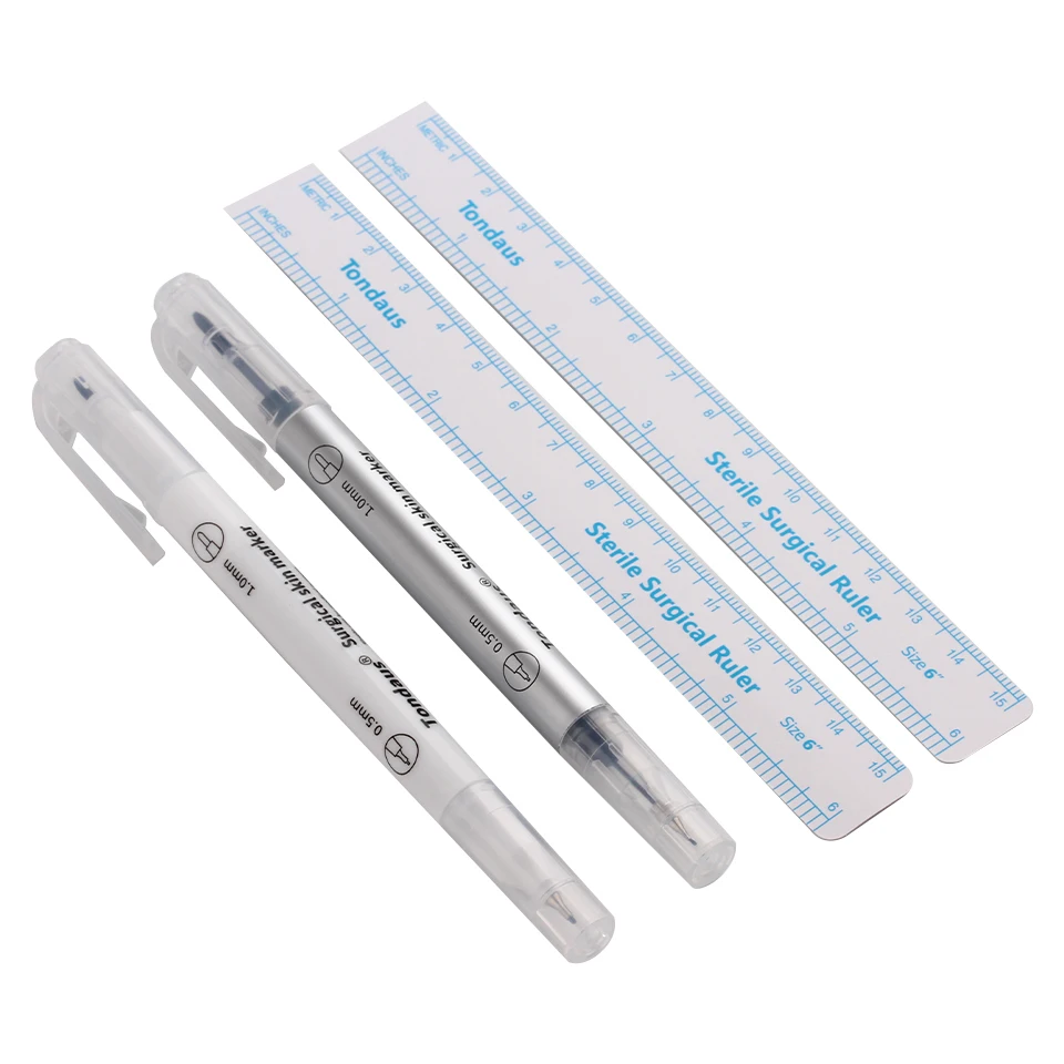 Eyeblogugg-Stylo marqueur de peau de tatouage d'extension de cils avec règle, stylo marqueur de point de partenaires, outil de maquillage de positionnement de peau, 1PC