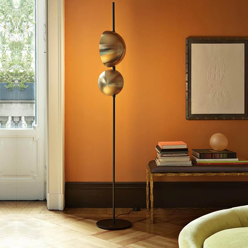 Newest LED Floor Lamp Modern Floor Light  For Living Room Black Or Gold Double Lampshade LED Standing Light