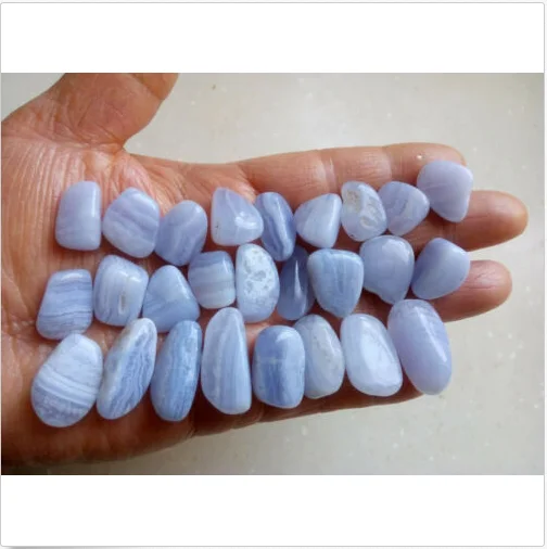 30pcs Natural agate stone polished blue lace agate stone 40-50g