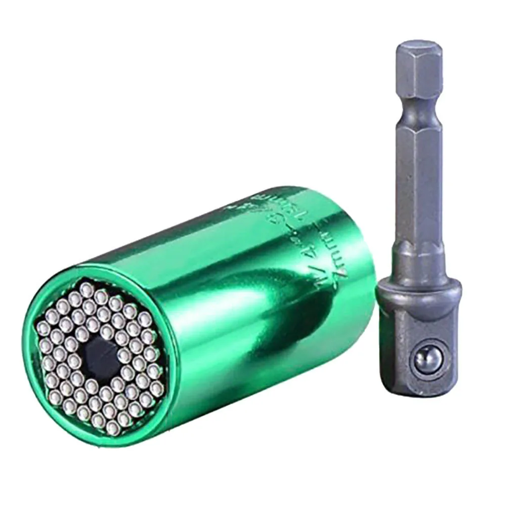 Universal Torque Wrench Head Set Socket Sleeve 7-19mm Power Drill Ratchet Bushing Spanner Key Magic Grip Multi Hand Tools