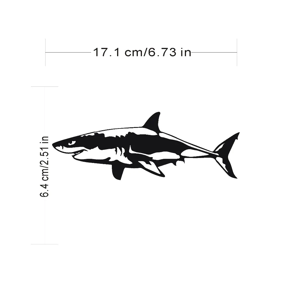 Car Sticker 17CM*6.5CM 3D Shark Creative Vinyl Sticker On Car Stickers and Decals Window Sticker Car-styling Decal