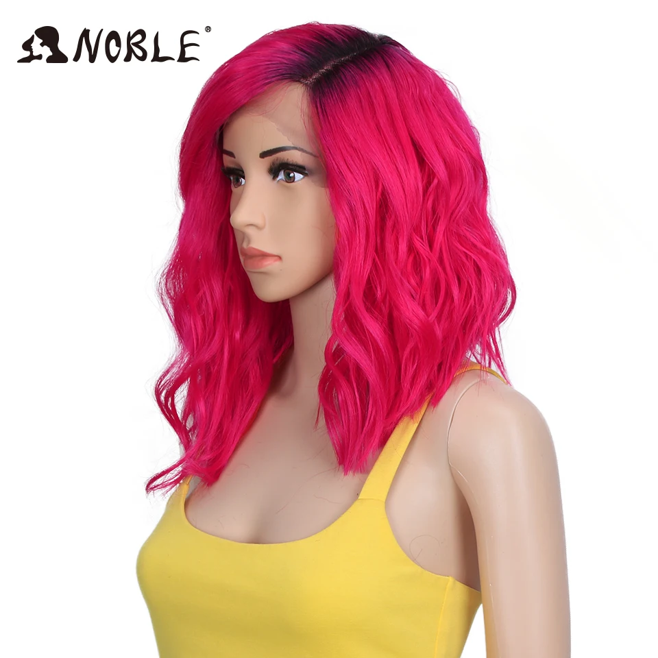 Noble Synthetic Lace Wig  Curly Hair 14 Inch Ombre  Blonde Wig Cosplay Wigs for Black Women Synthetic Lace Wig