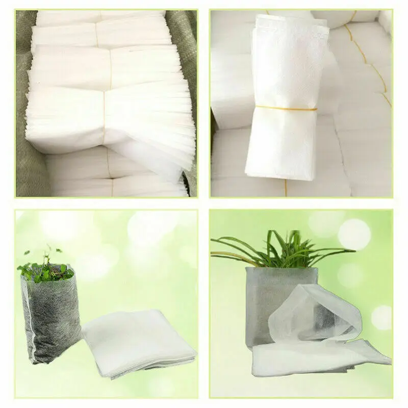 50/100pcs Biodegradable Nonwoven Fabric Nursery Plant Grow Bags Growing Planter Planting Pots Garden Eco-Friendly Ventilate Bag
