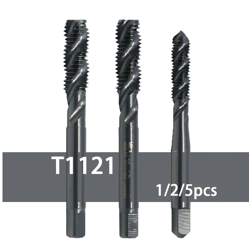 T1121 Xoắn Ốc Sáo Vòi Cho Mù Lỗ M2 M2.5 M3 M4 M5 M6 M8 M10 M12 M14 M16 M18 M20 đặc Biệt Cho Chế Biến Thép HSS-EX Vòi