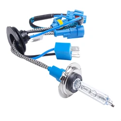 2pcs 55W H7 12V/24V super Bright fast start metal base HID xenon bulb with wire suit for Bi-xenon projector lens headlight