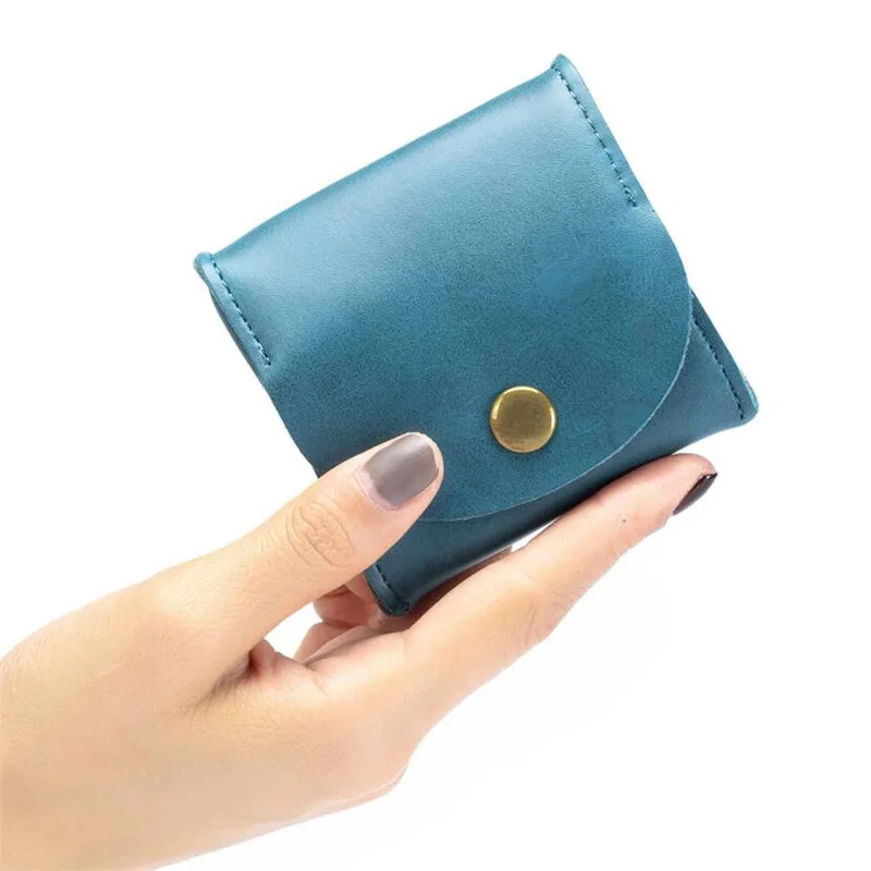 Genuine Leather Women\'s Coin Purse Mini Wallet Earbuds Earphone Key Holder Portable Pouch Clutch Pocket Hasp Money Bags for Girl