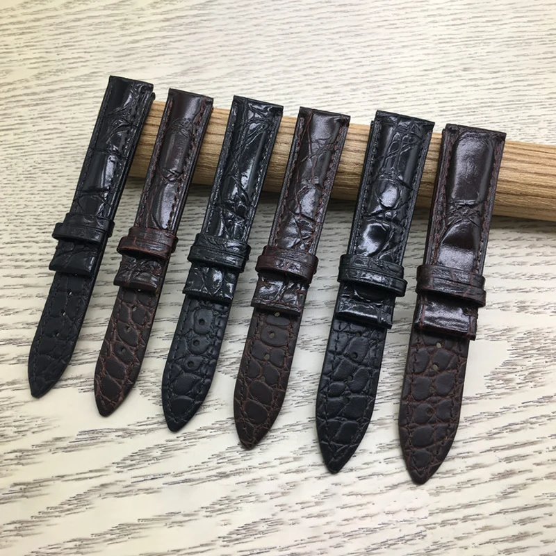 Watchband 14mm 16mm 18mm 19mm 20mm 21mm 22mm Real Alligator Leather Watch Band Strap and Butterfly Folding Clasp buckle