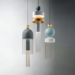 Post-modern minimalist tassel Pendant Lamp creative light luxury hotel living room bedroom bedside restaurant Light Fixtures