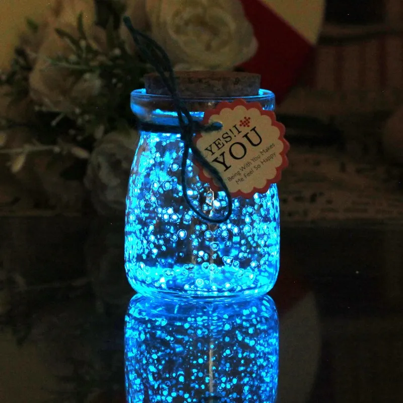 1 bolsa de partículas luminosas de arena, polvo fluorescente colorido que brilla en la oscuridad, decoración para fiesta de Navidad en el hogar,