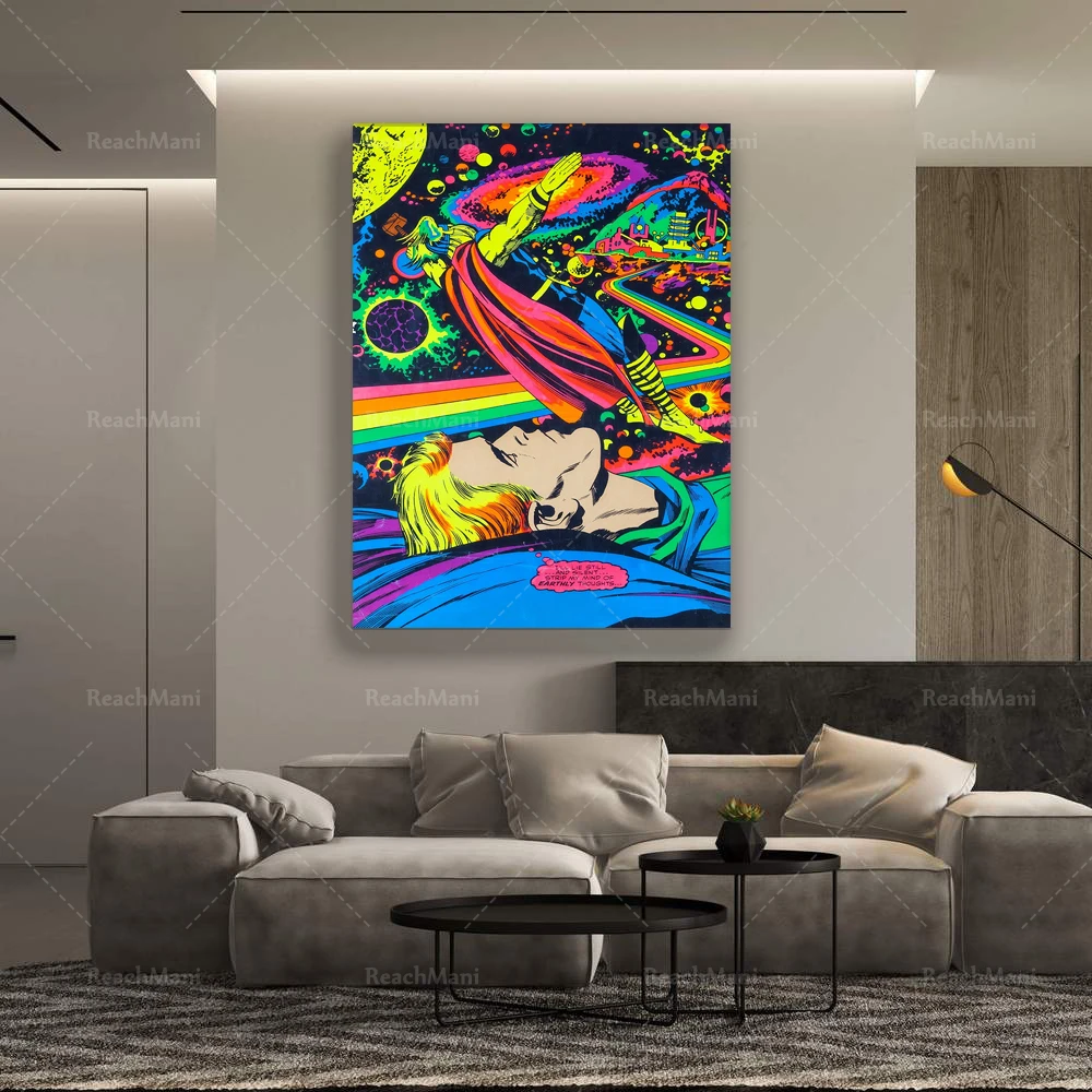 Black light Canvas Poster Home Deco Print  (No Frame)